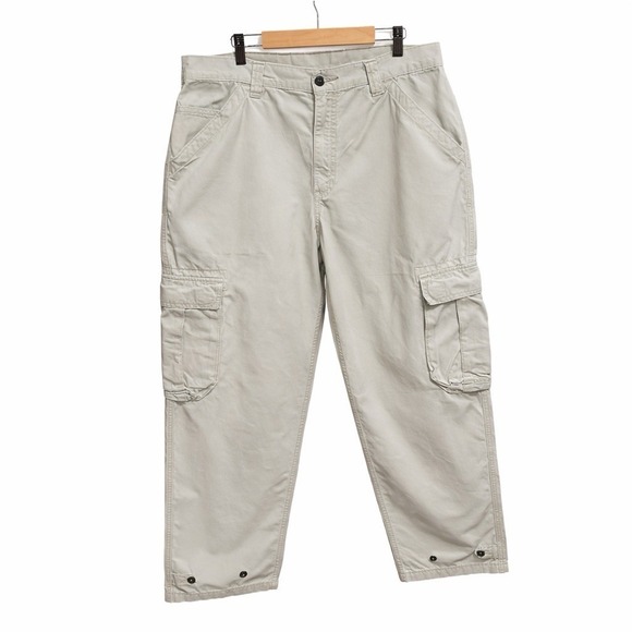 Vintage Y2K Levis Khaki Cargo Pants 34x34 Baggy Skater 90s BDU
